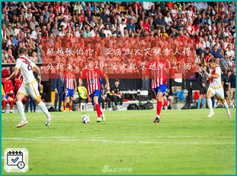 超越张伯伦，亚历山大突破个人得分新高，连20+场次纪录达到127场